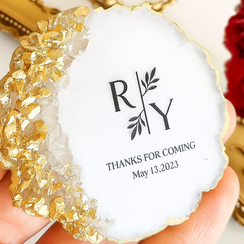 Wedding Return Gift Resin Coaster