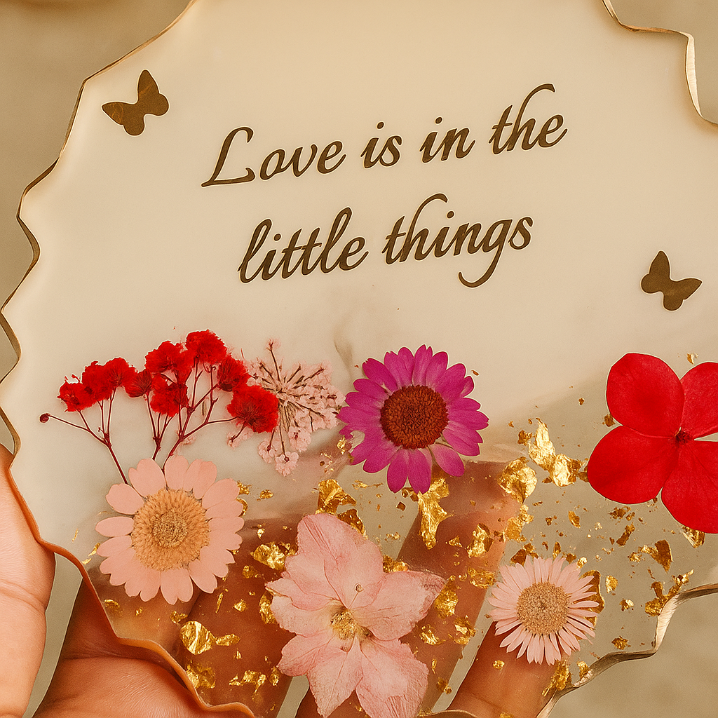 Resin Floral Quote Coaster