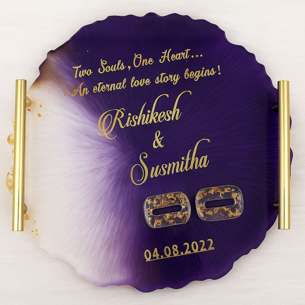 Purple & Gold Resin Wedding Tray