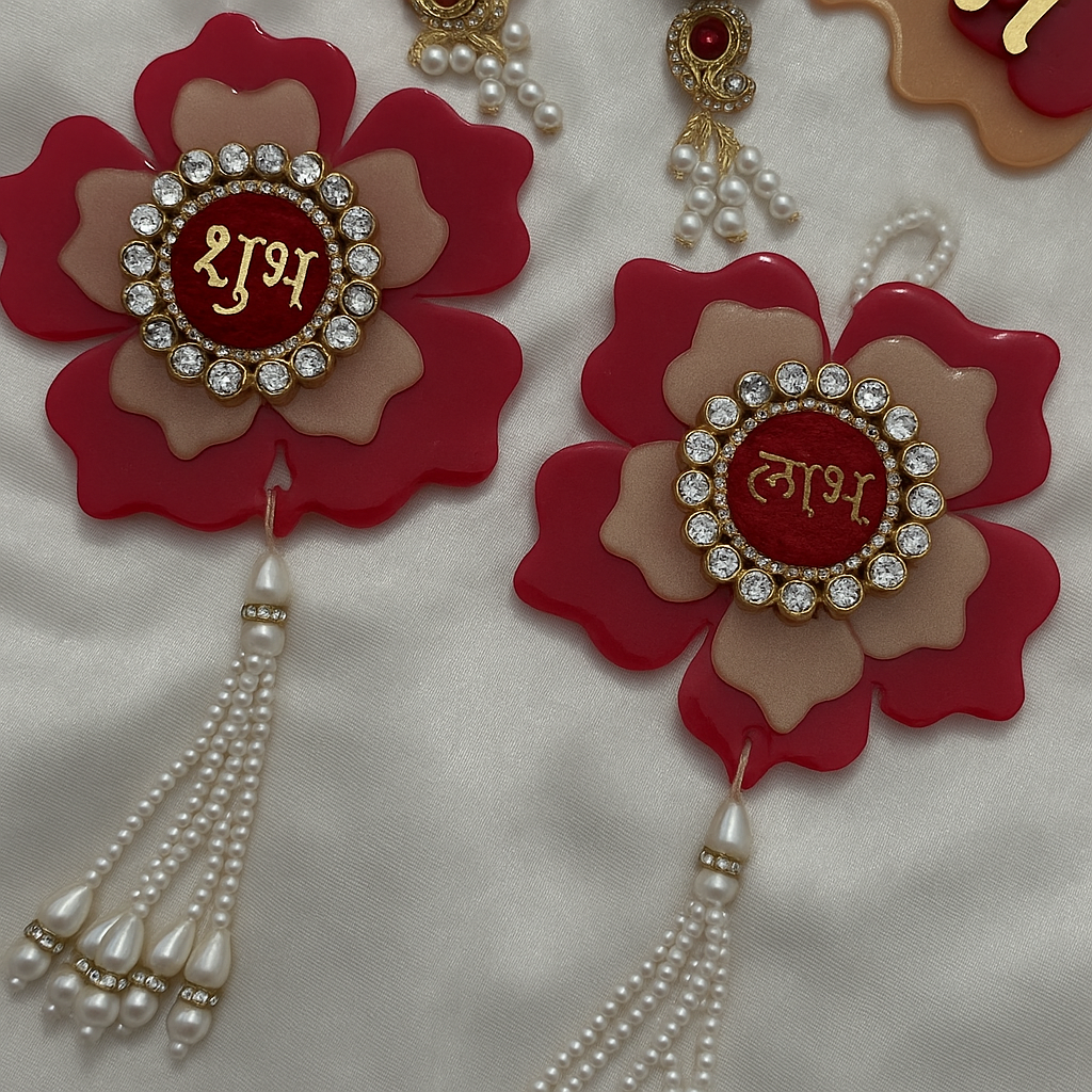 Shubh Labh Resin Floral Wall Décor Set