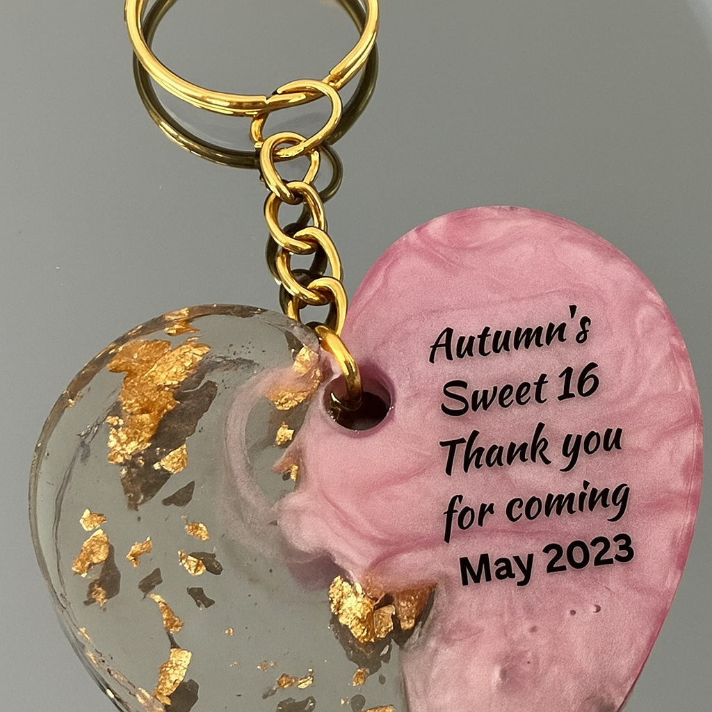 Heart Shaped Resin Keychain Favors