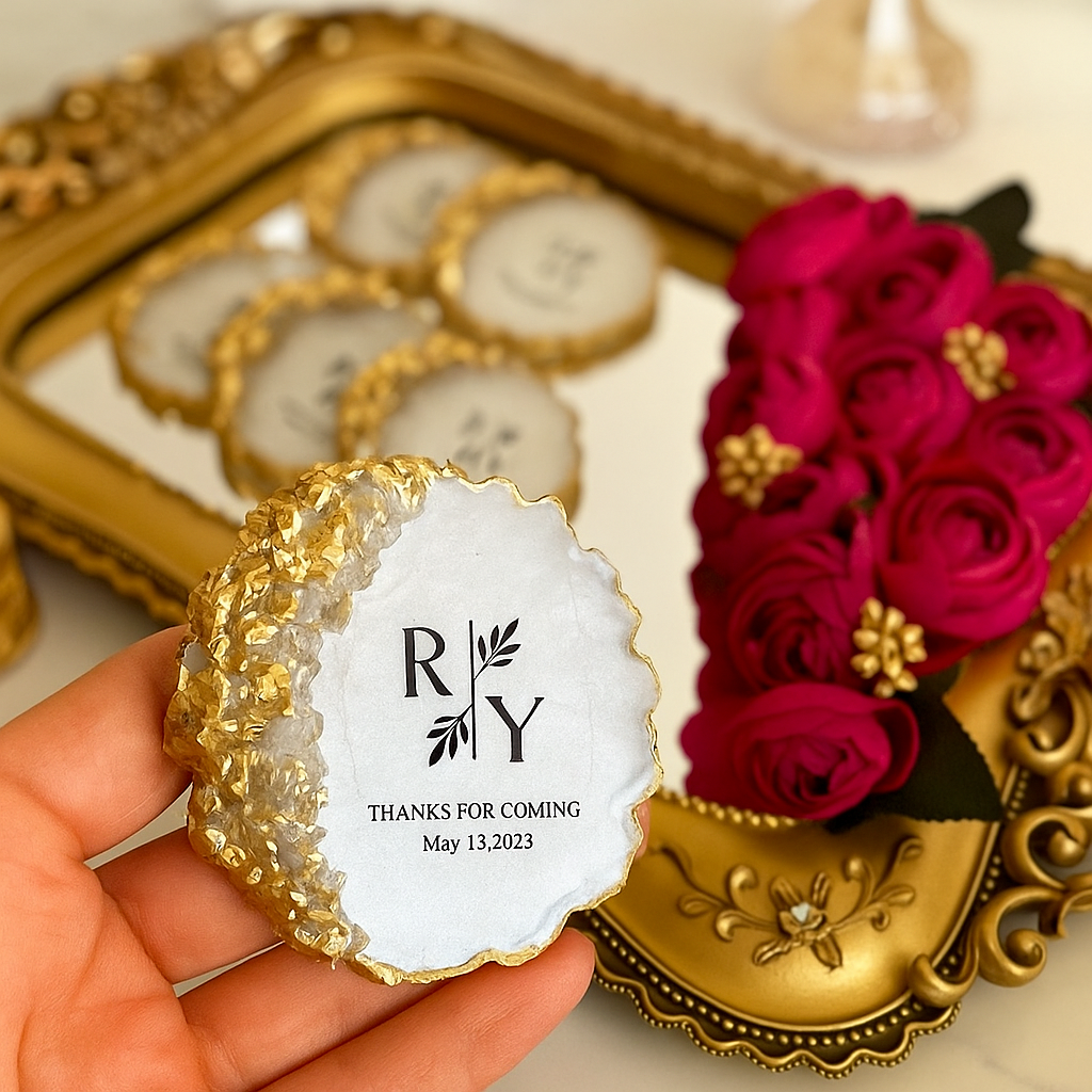 Wedding Return Gift Resin Coaster