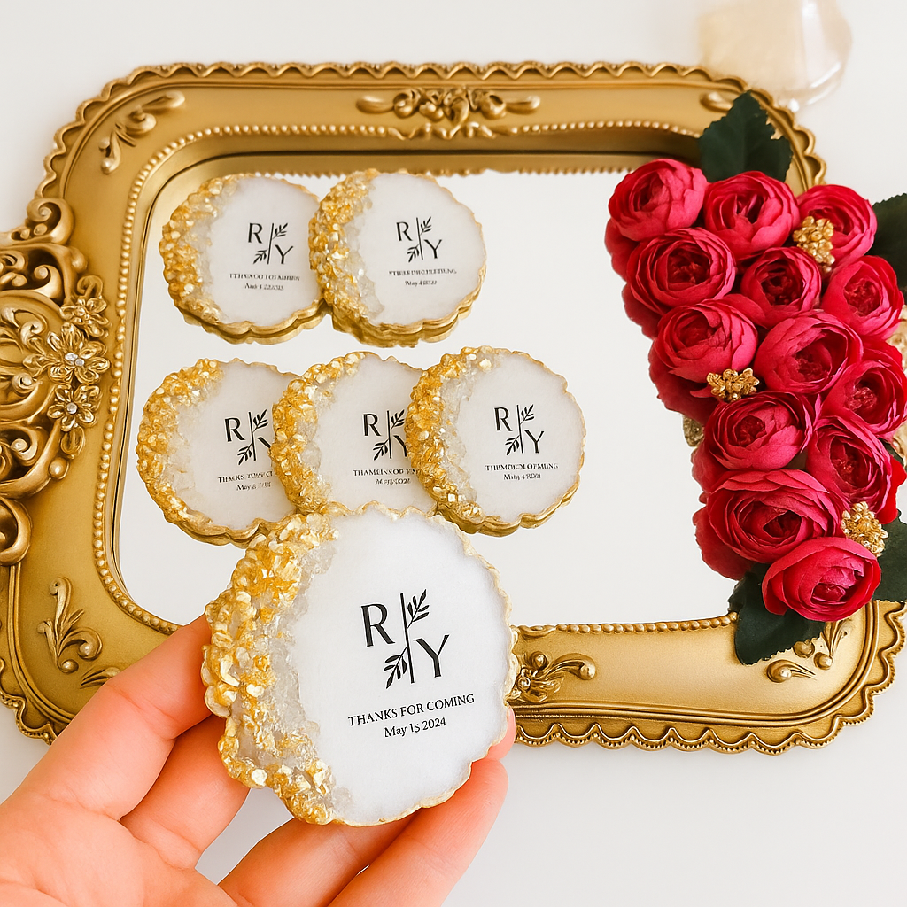 Wedding Return Gift Resin Coaster