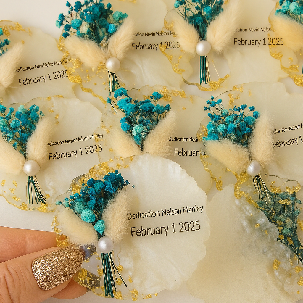 Blue Floral Resin Magnet