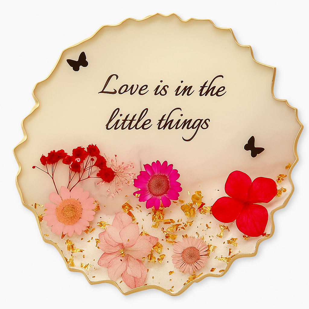 Resin Floral Quote Coaster