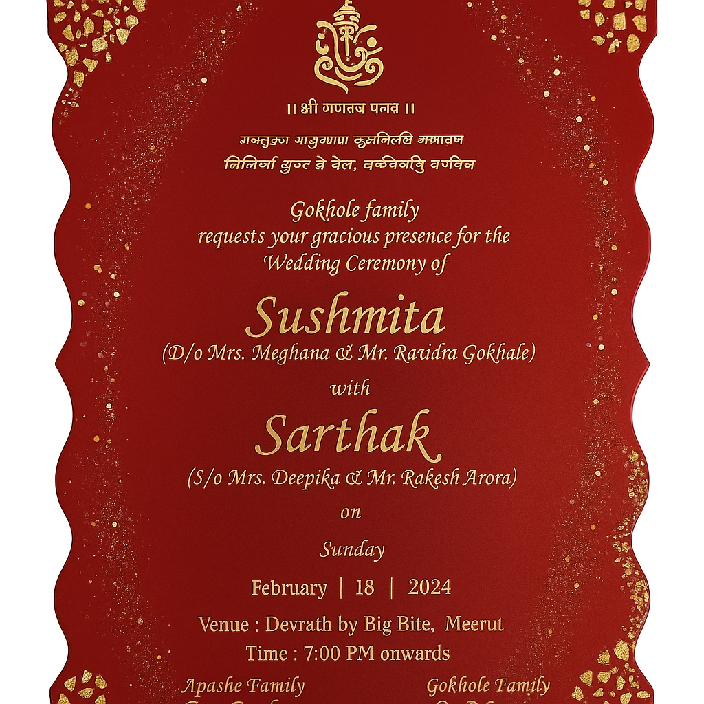 Red Resin Wedding Invitation Board