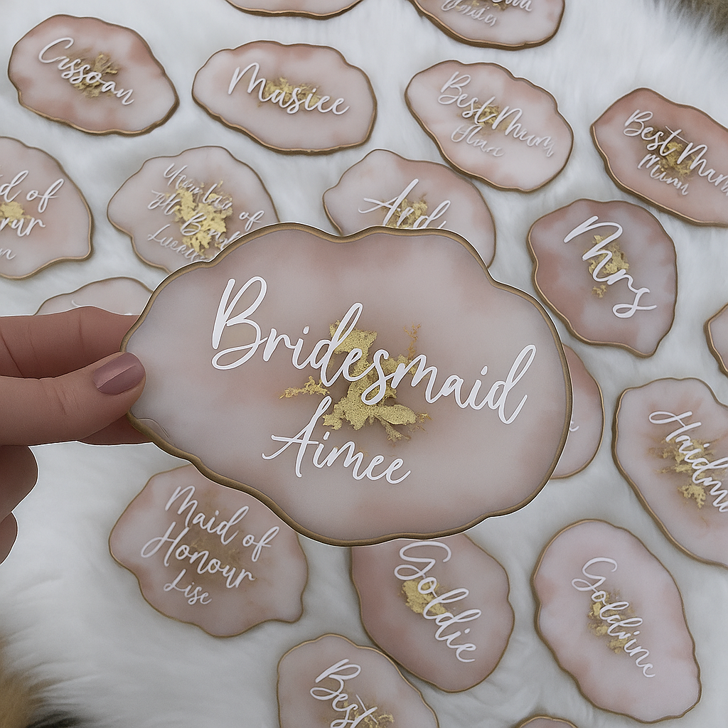 Personalized Resin Wedding Place Cards