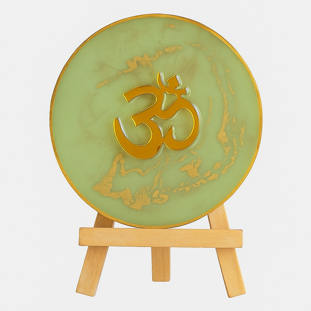 Green Om Resin Coaster Set