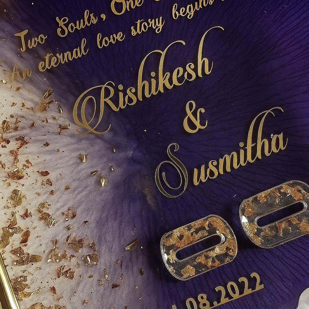 Purple & Gold Resin Wedding Tray