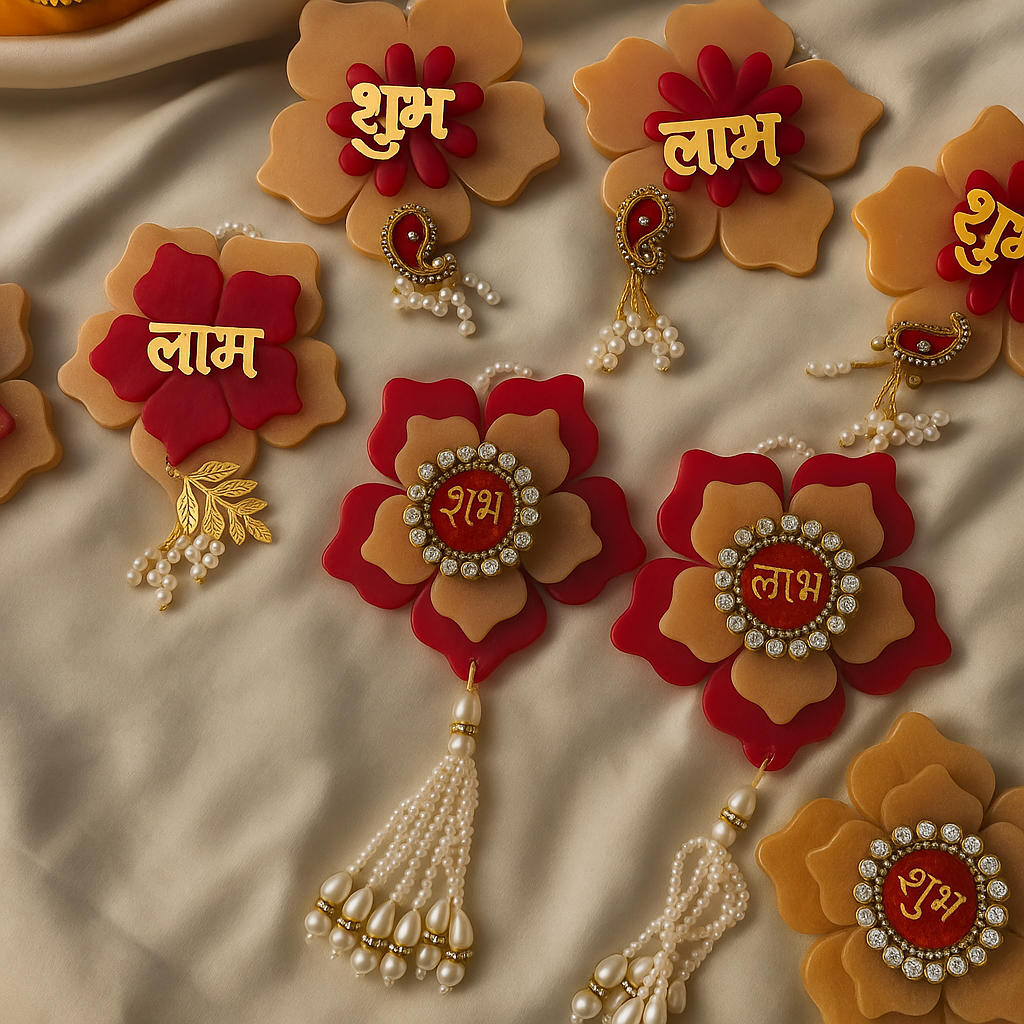 Shubh Labh Resin Floral Wall Décor Set