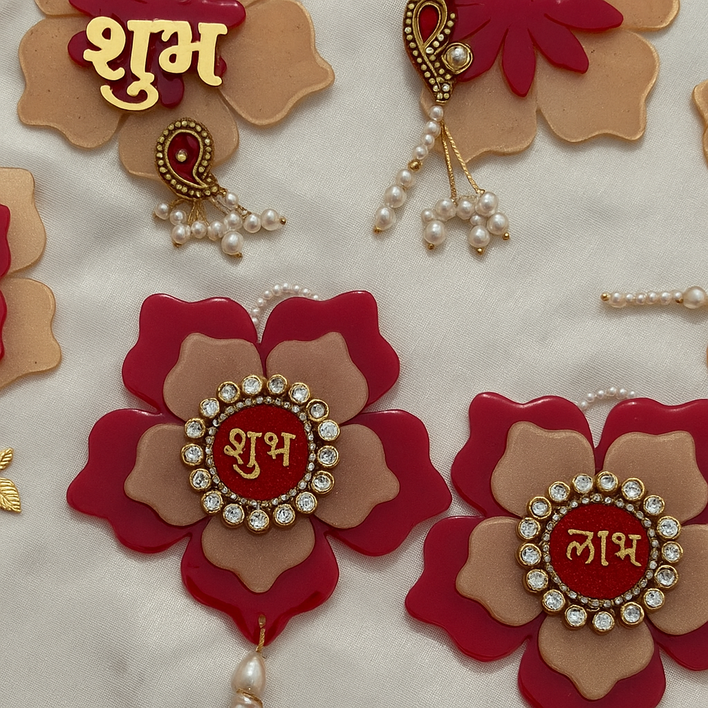 Shubh Labh Resin Floral Wall Décor Set