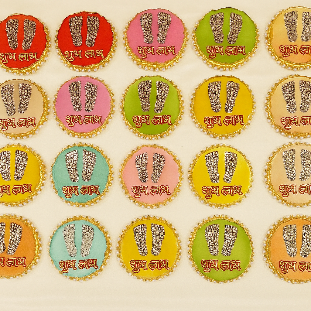 Shubh Labh Paduka Resin Coasters